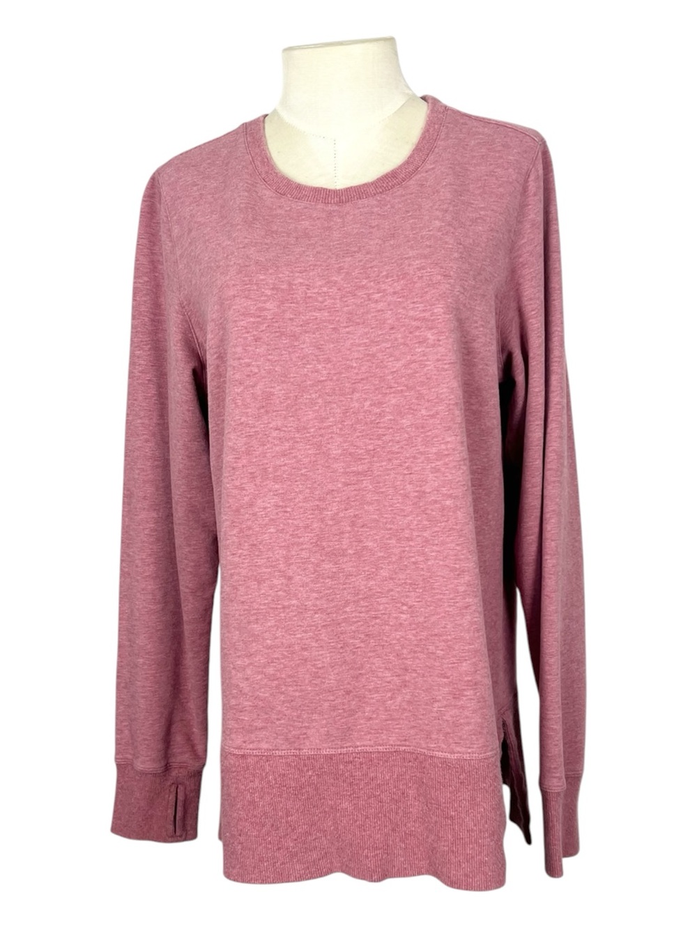 LL Bean cozy split hem sweatshirt size M mauve rose pink super soft